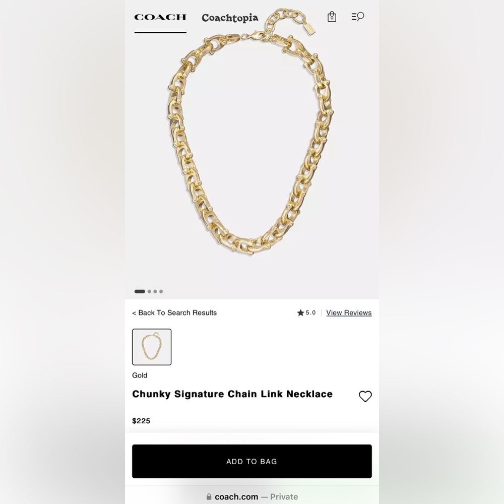 COACH Chunky Signature Chain Link Necklace ✨ ✨ - Picture 9 of 9